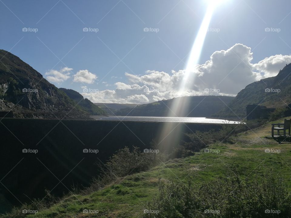 Sun Ray hitting ground in Wales