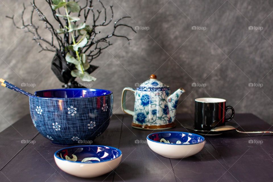 Food photography props on display 