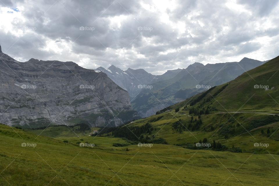 Mountain peaks in the Swiss Alps