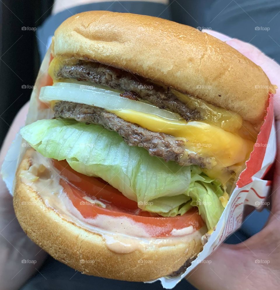 A huge burger I have never had.