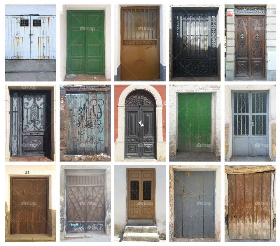 A collection of old doors