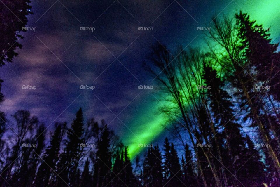 Northern lights on a very cloudy night