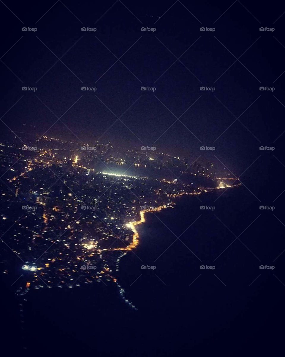City lights from the flights
