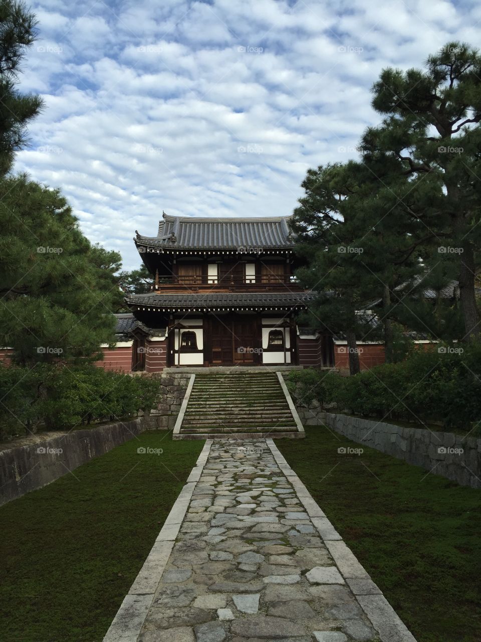 A building near a shrine in Japan