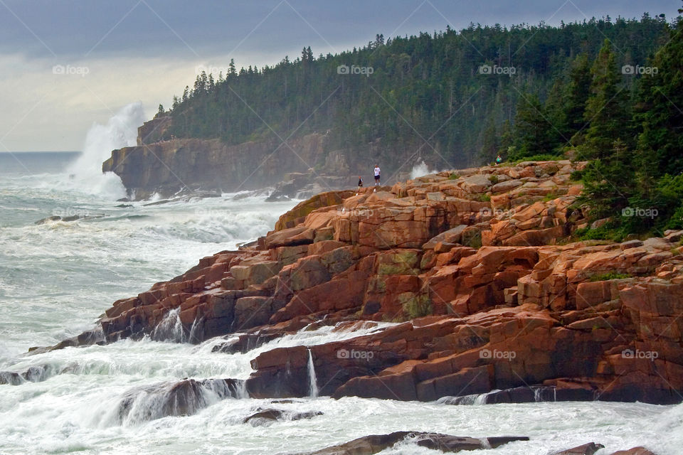 Sea Spray over Otter Cliff in Acadia National Park