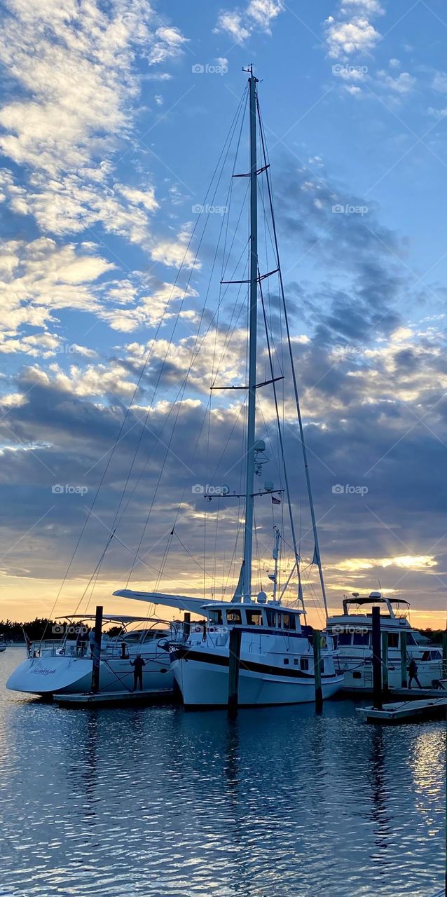 Tall masts at sunset Beaufort NC