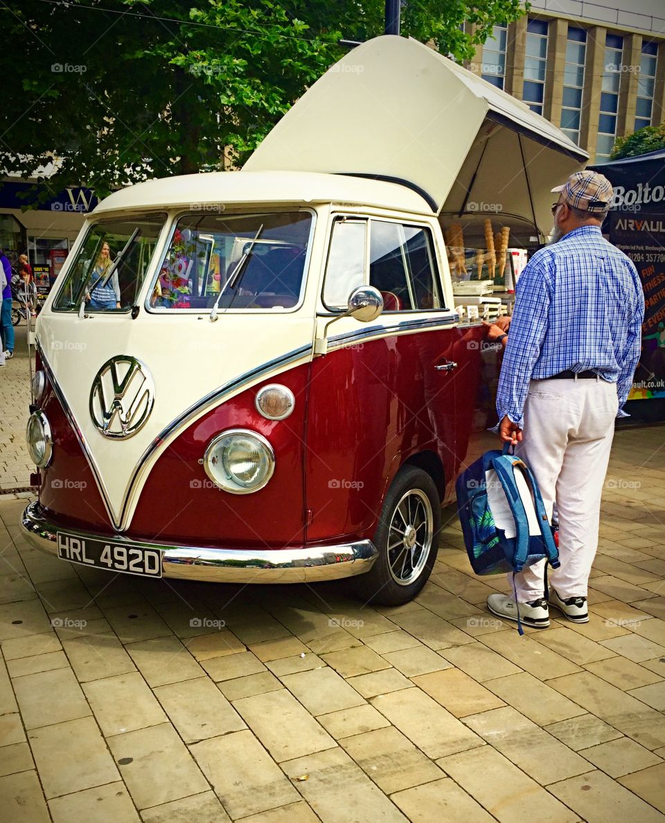 Ice cream van at food market in Bolton 