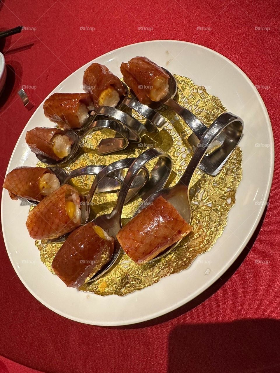 Delicious roasted duck suishi 