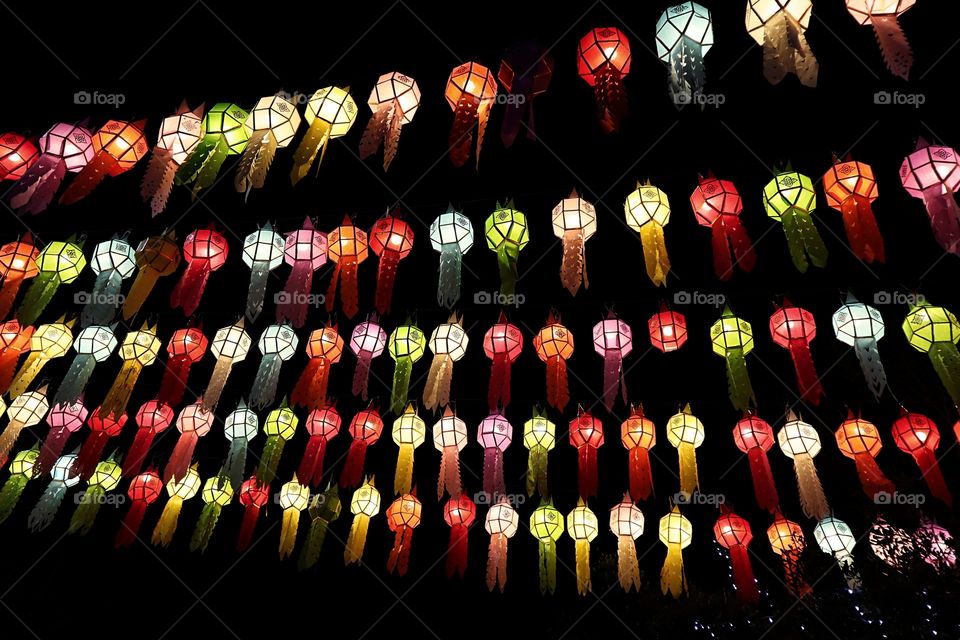Yee Peng Festival. Chiang Mai. Thailand. floating lantern.