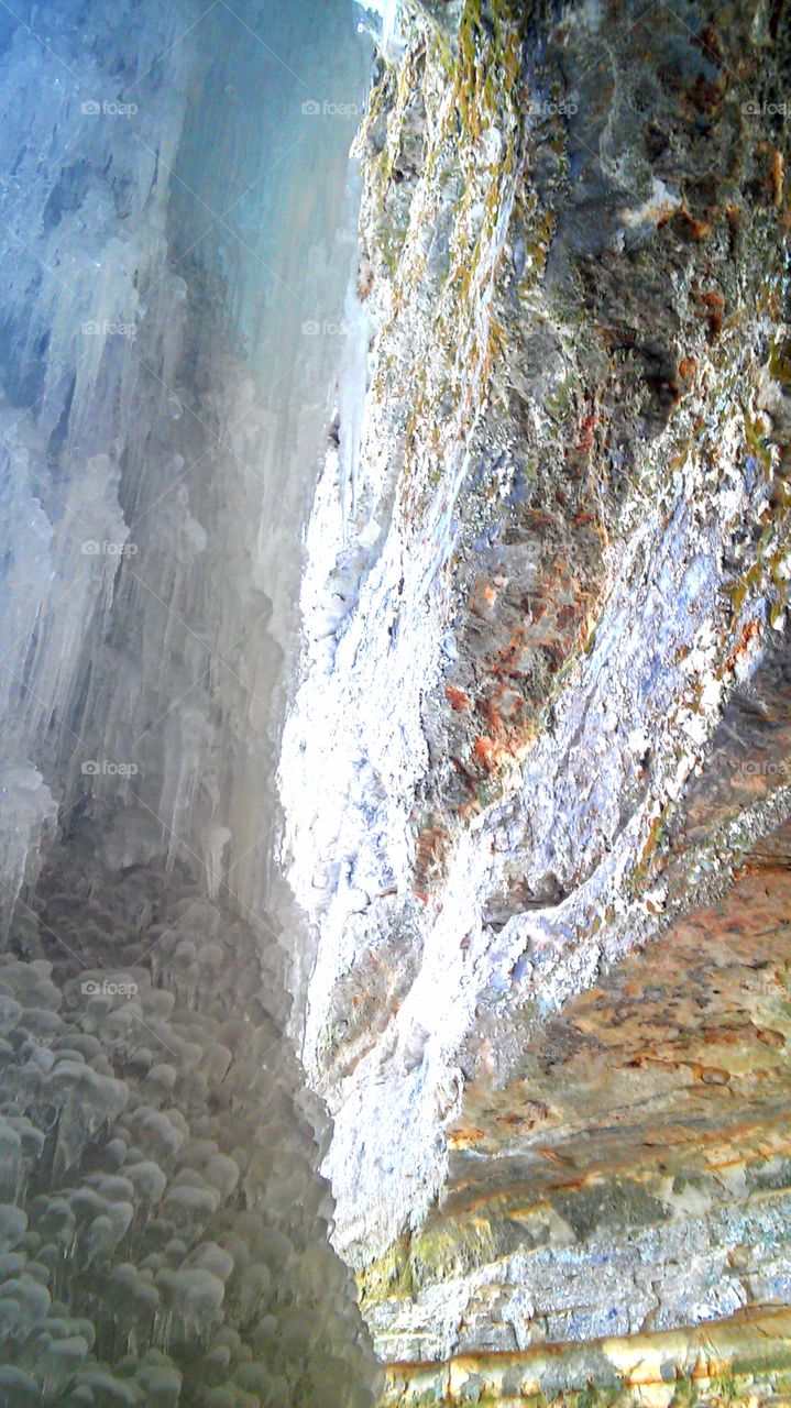 Frozen waterfall.