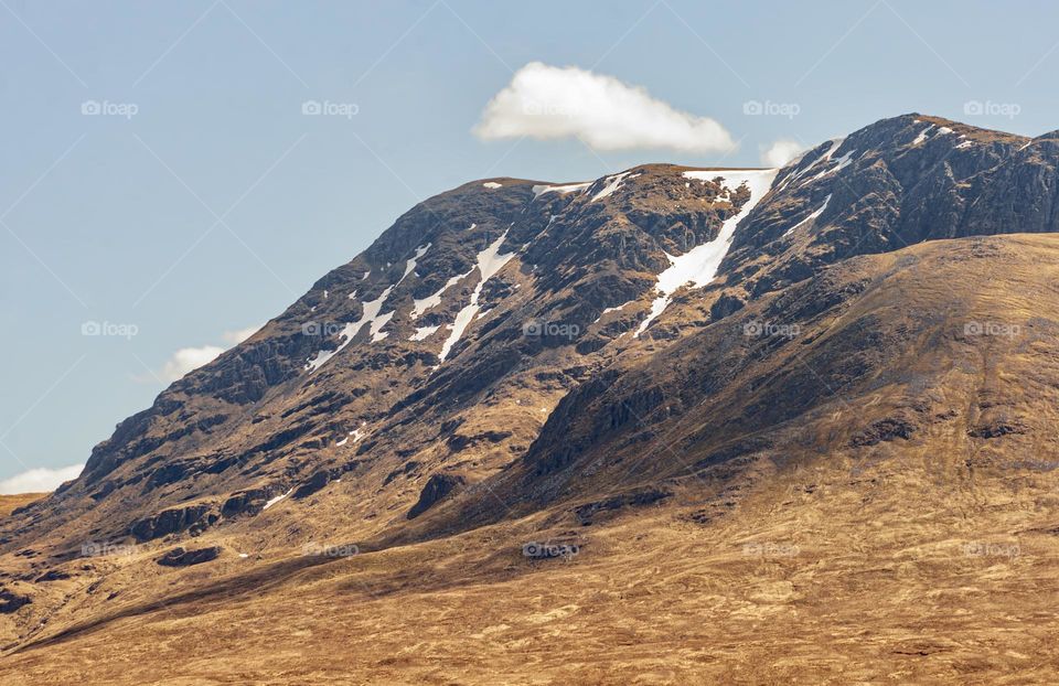 The snowy peaks of Beinn an Dothaidh, Scotland