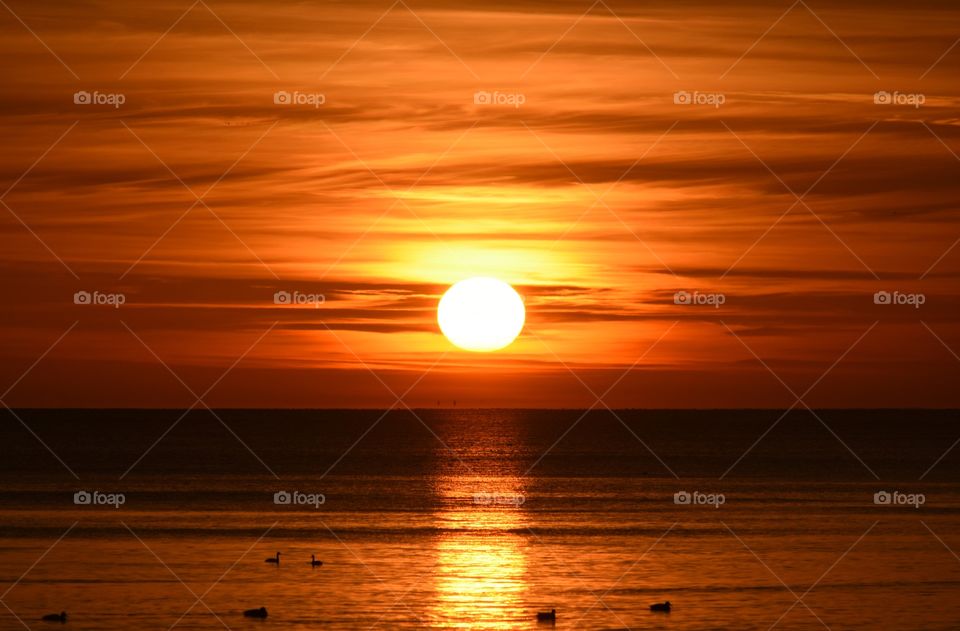 Sunset, Sun, Dawn, Dusk, Water