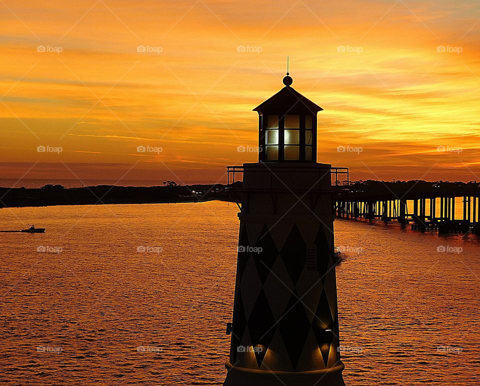 Lighthouse in the sunset