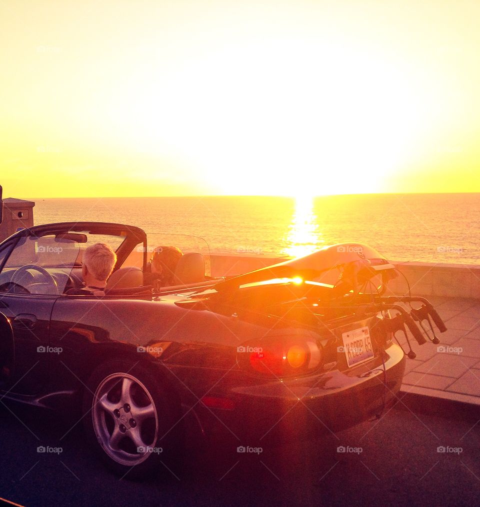 Convertible and sunsets