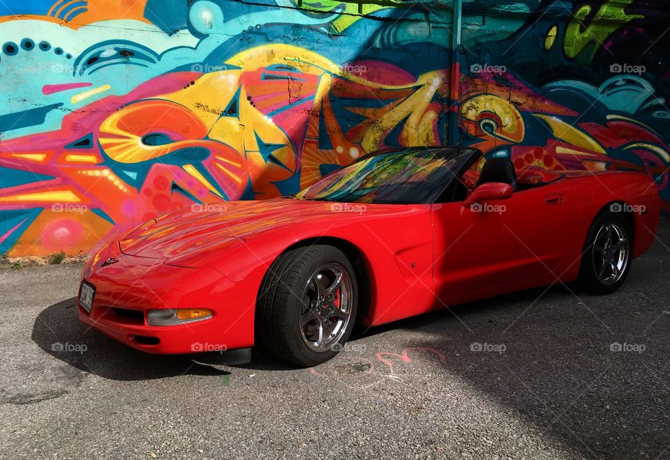 Graffiti sportscar art