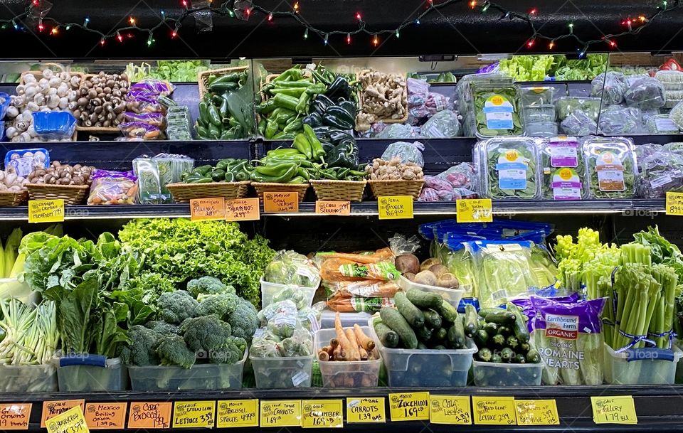 Fresh vegetables await the customer to purchase 