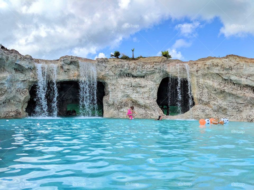 Sea cave in the Bahamas. Warm days. Vacation