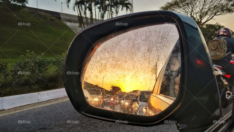Looking Behind at the Sunset Mirror