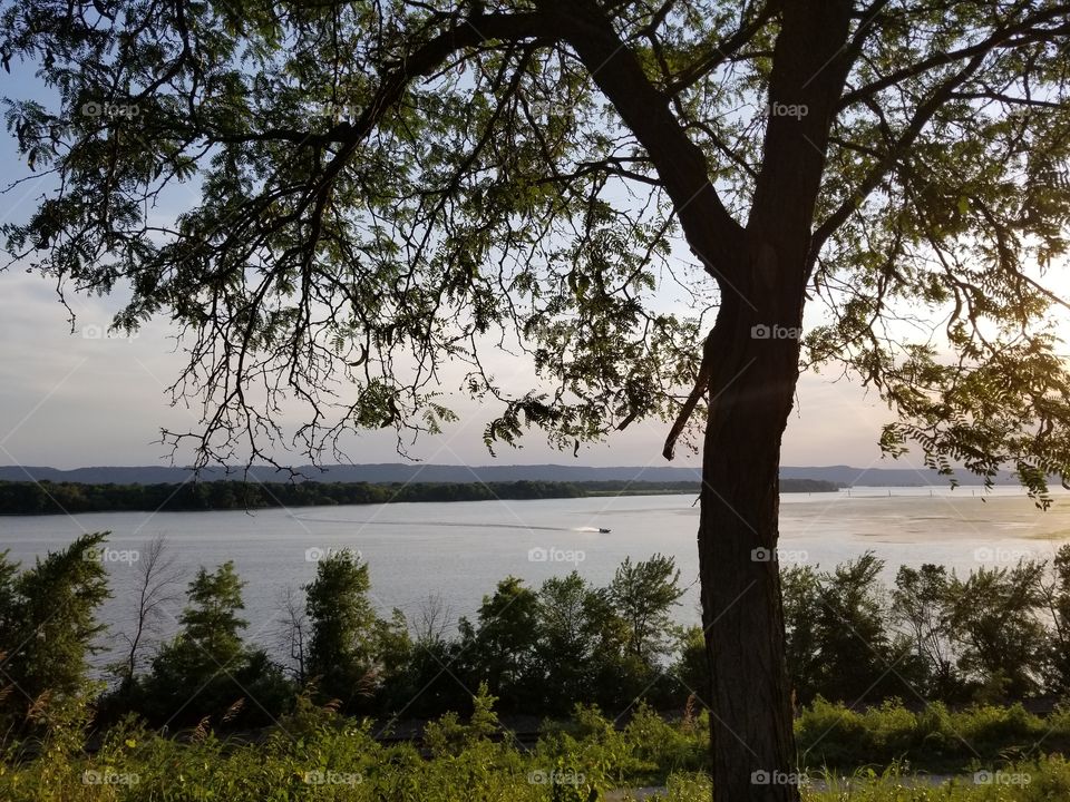 Evening Sky at the River Watching the Boats