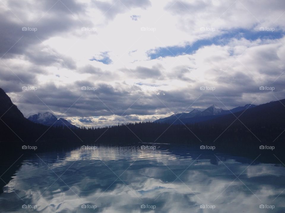 Clouds reflecting in Emerald Lake