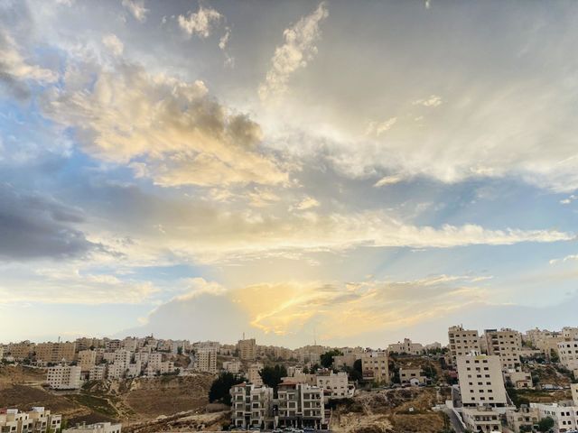 The sky with its colorful clouds