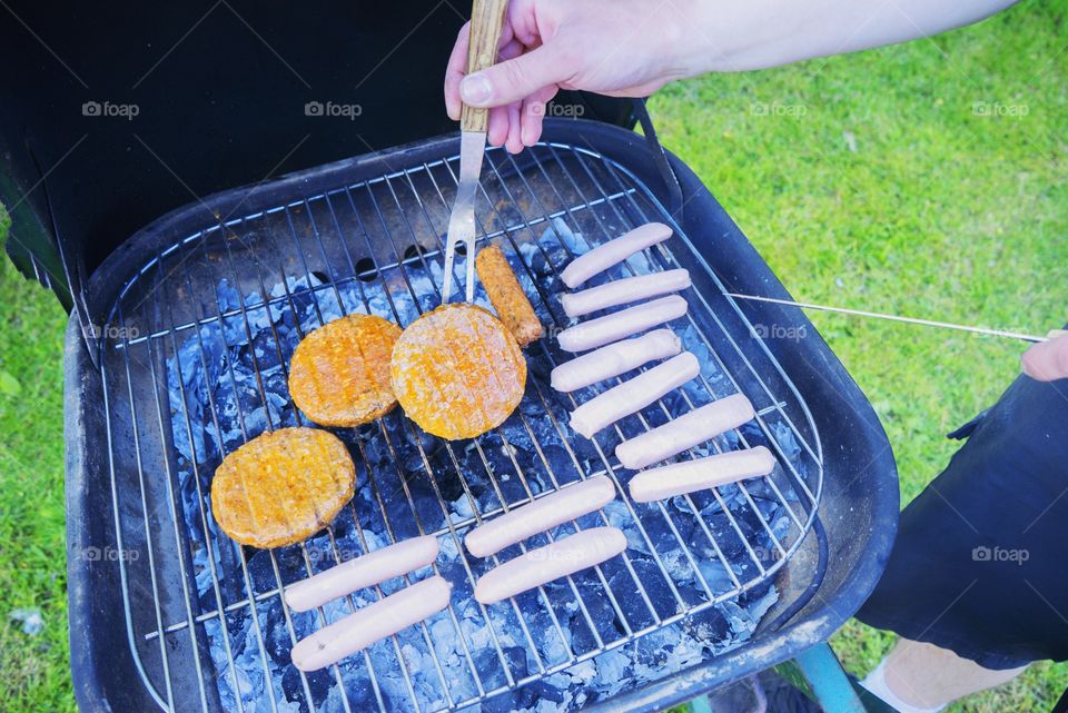 Barbecue. Barbecue in garden 