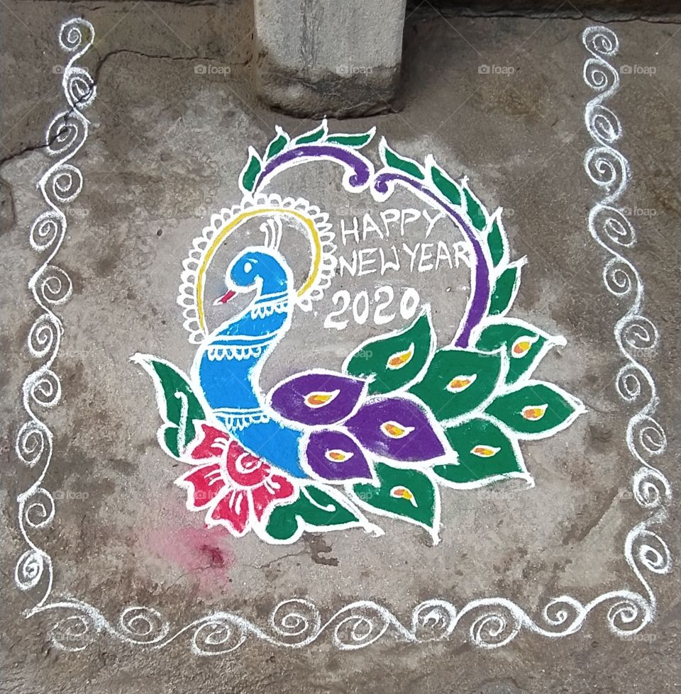 Indian rangoli handmade