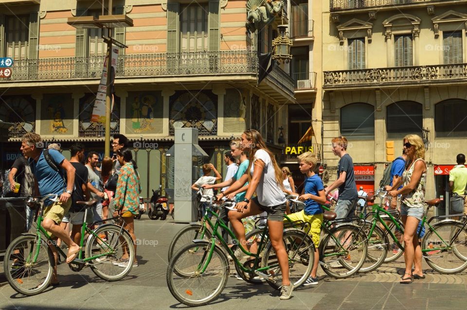 People in bicycles