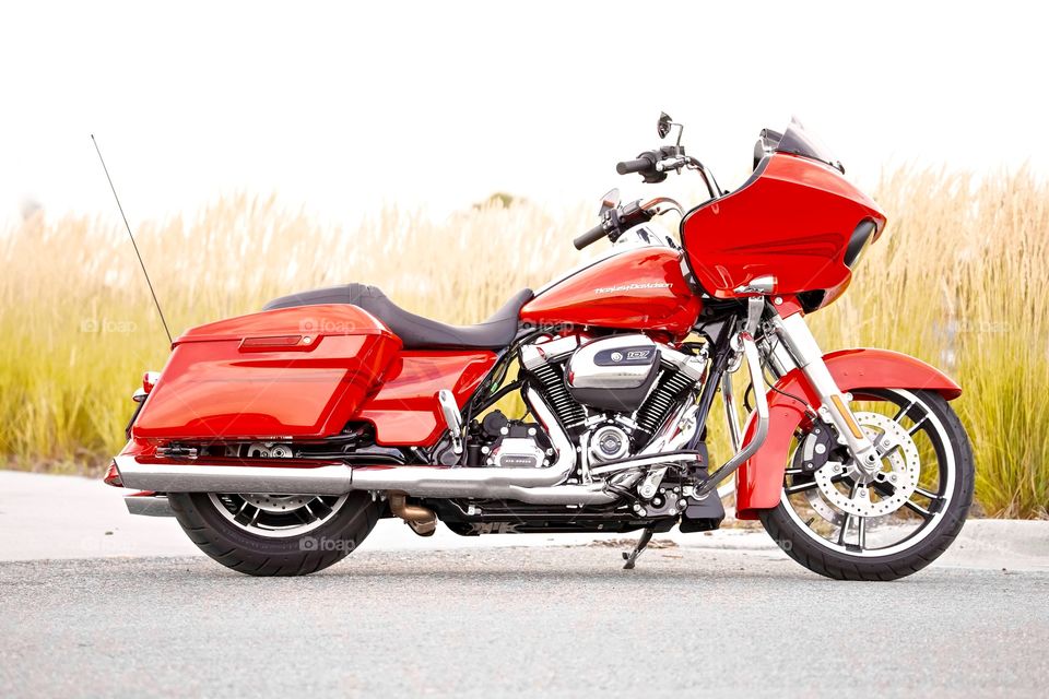 Red Harley Davidson Motorcycle 