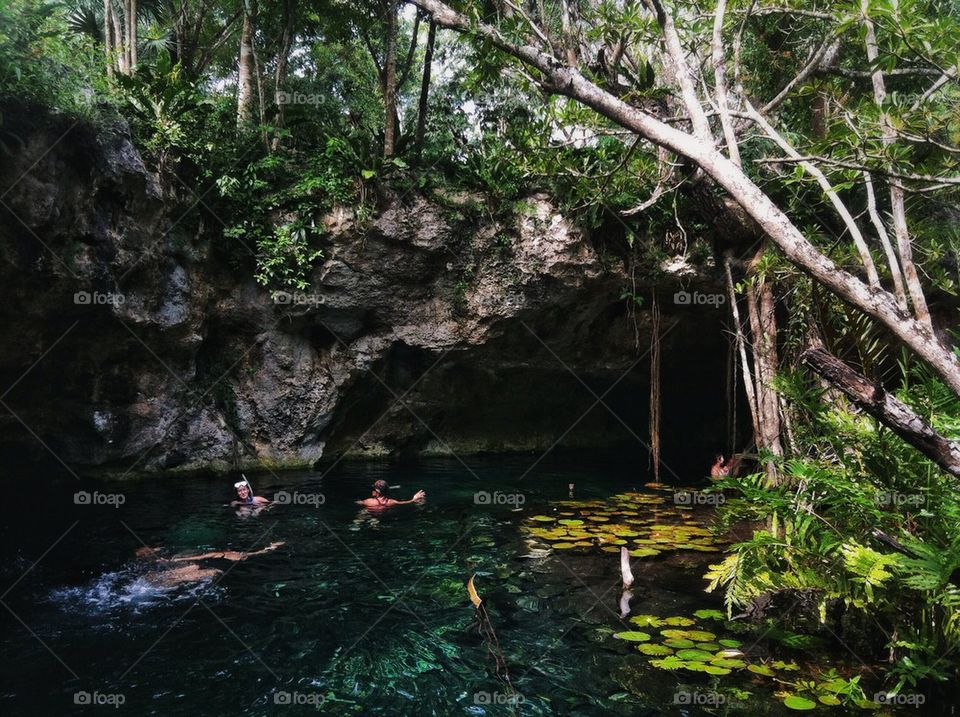 Snorkeling in Cenote (natural pool)