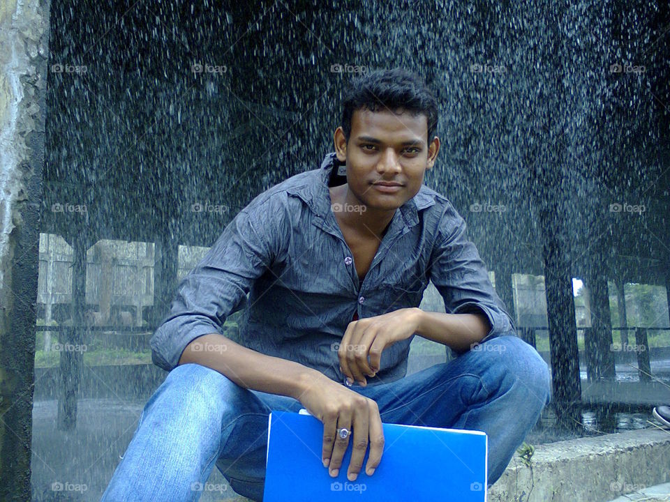 Student with rain moment