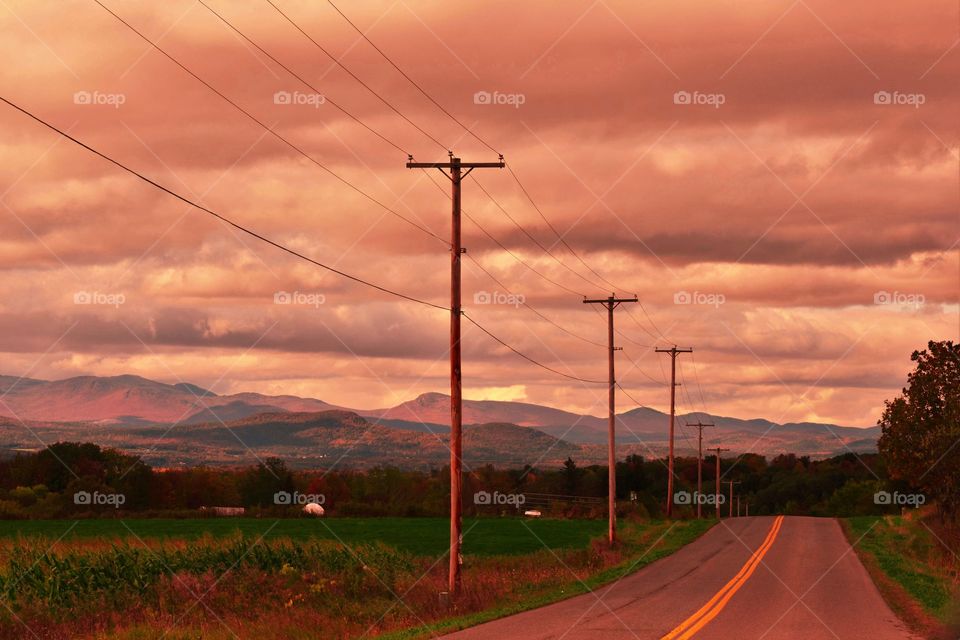 Landscape, Sky, Sunset, No Person, Road