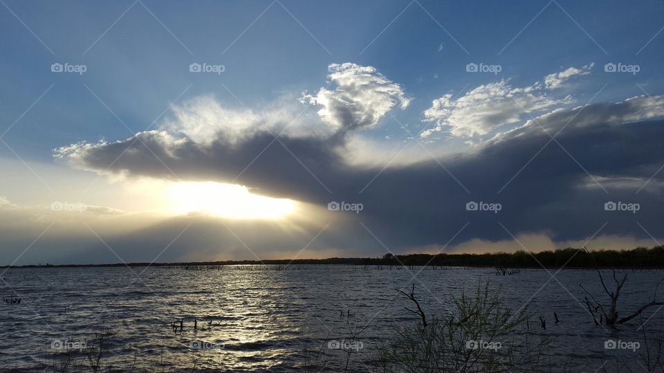 Storm Clouds Moving Over Longmire Lake Before Sunset