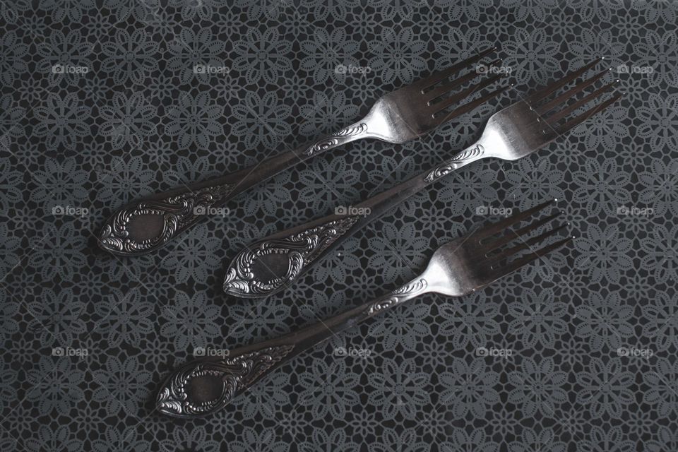 set of forks on the table