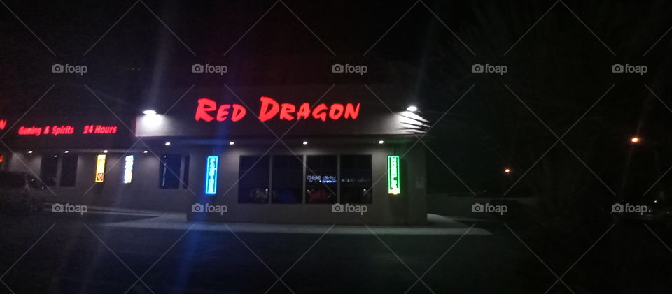 I spy with my little eye #SOMETHING RED a Red dragon on the fly by late night sighting of something else Red blah