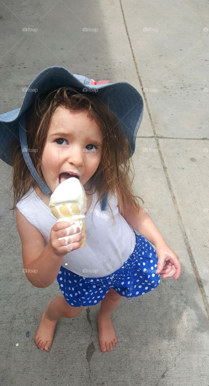 Girl eating ice-cream