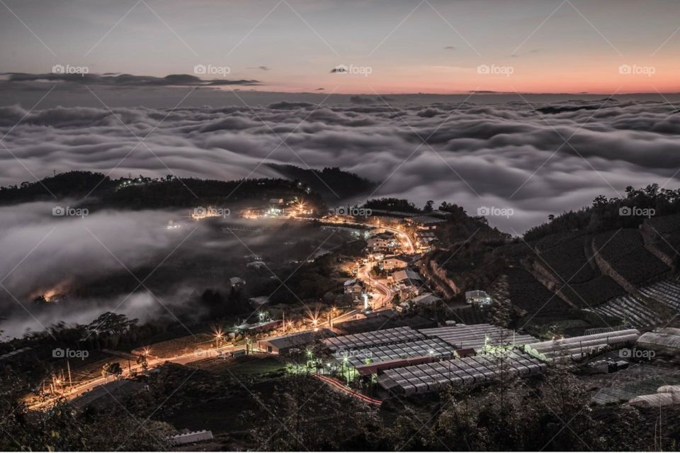 Beautiful mountain night scenery