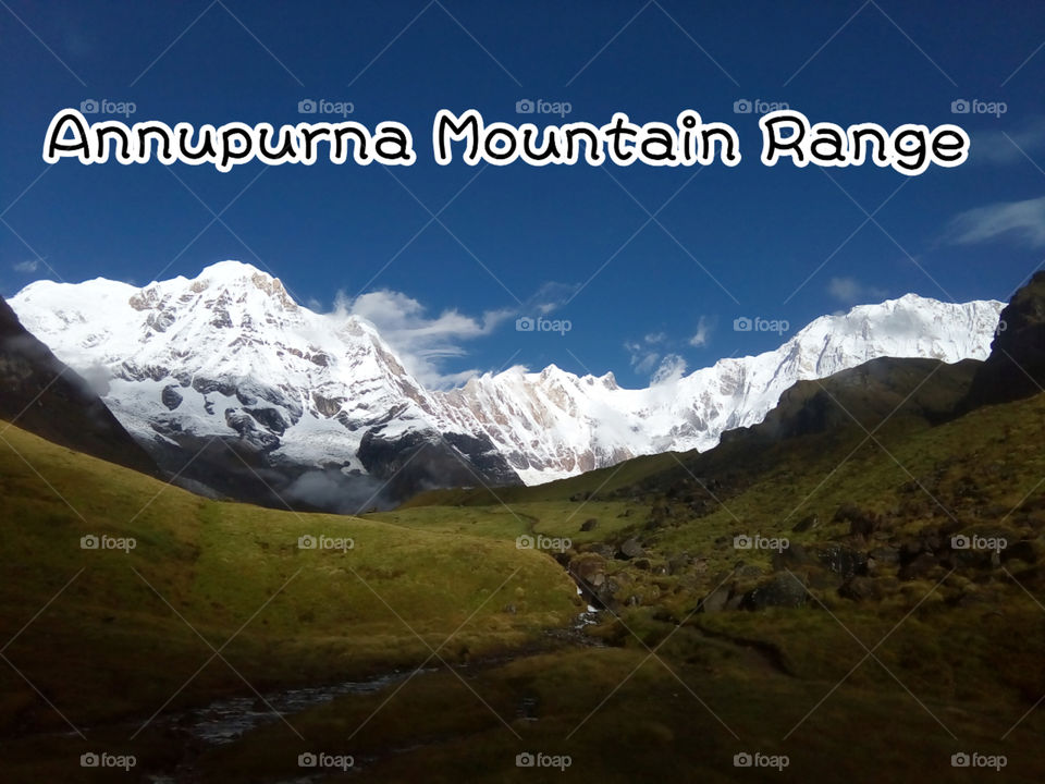 Its Annupurna Mountain Range, 10th highest peak of the world lies in Nepal. It's height is 8,091mtr from the sea level.