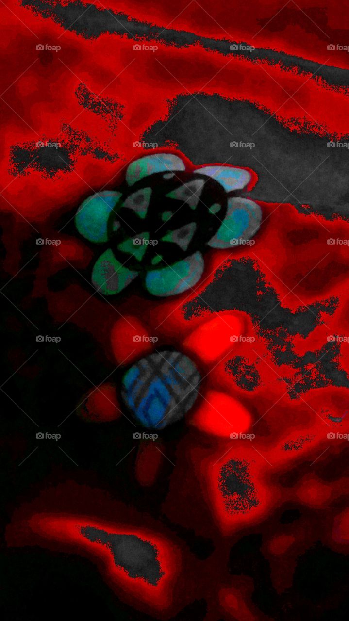 clash of color  enhanced colors in a quilt  red blues greens