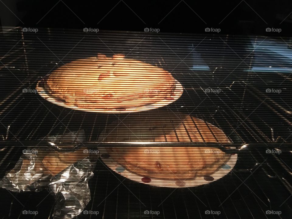 Cooked pies in the oven 