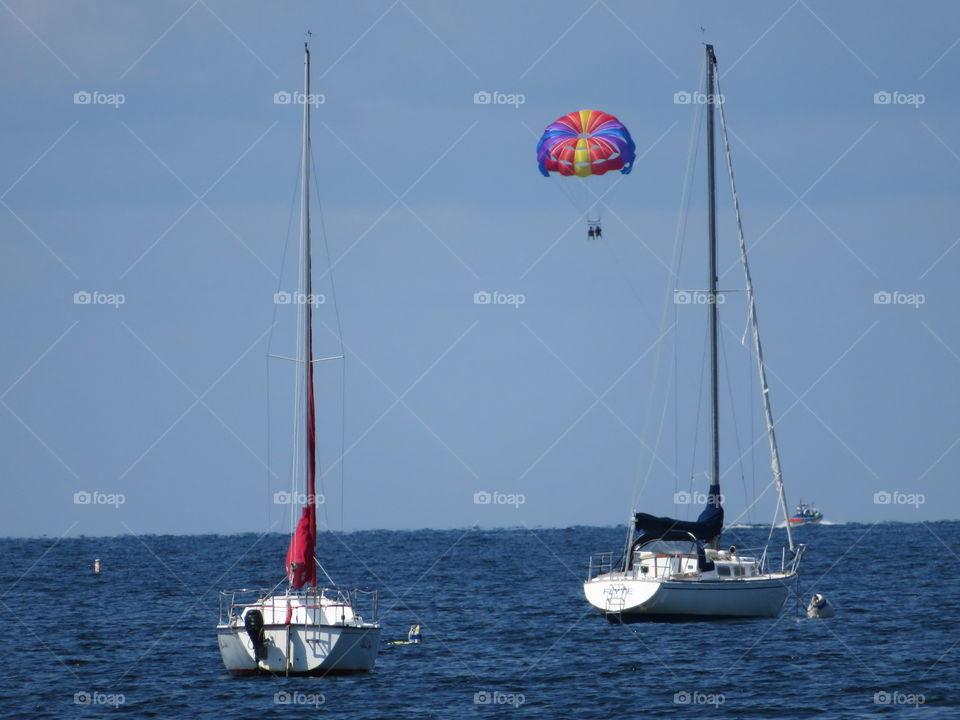 Parasailing Over The Bay