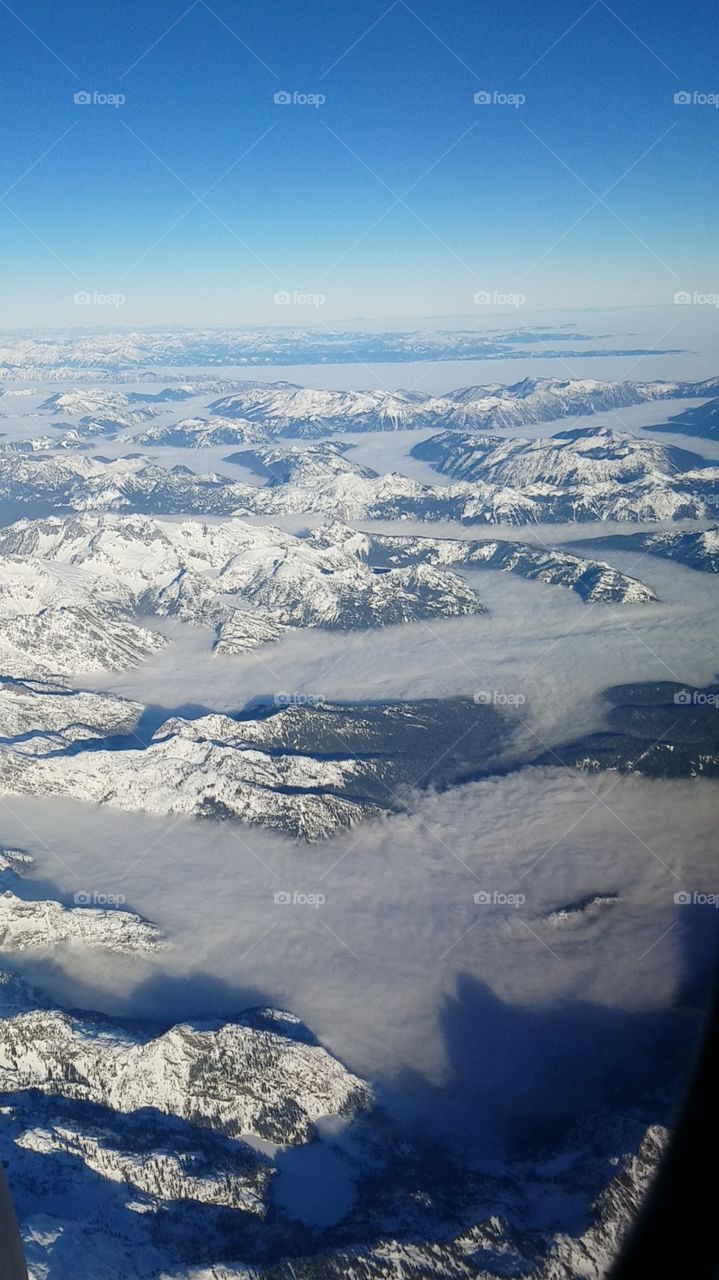 Foggy mountains From the Sky