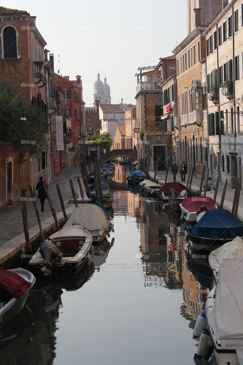 Boats in canal · Venice