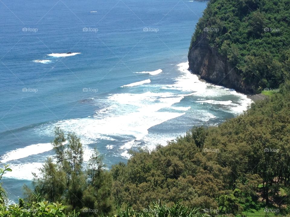 High angle view of beautiful sea
