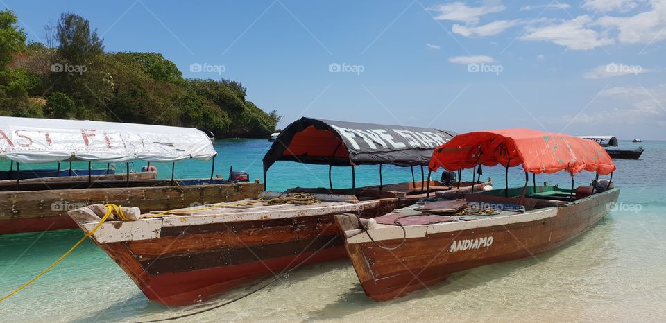 boat in a tropical beach