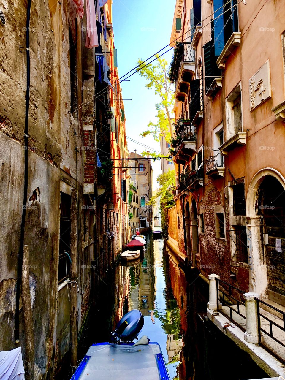 Quiet canal in Venice Italy 
