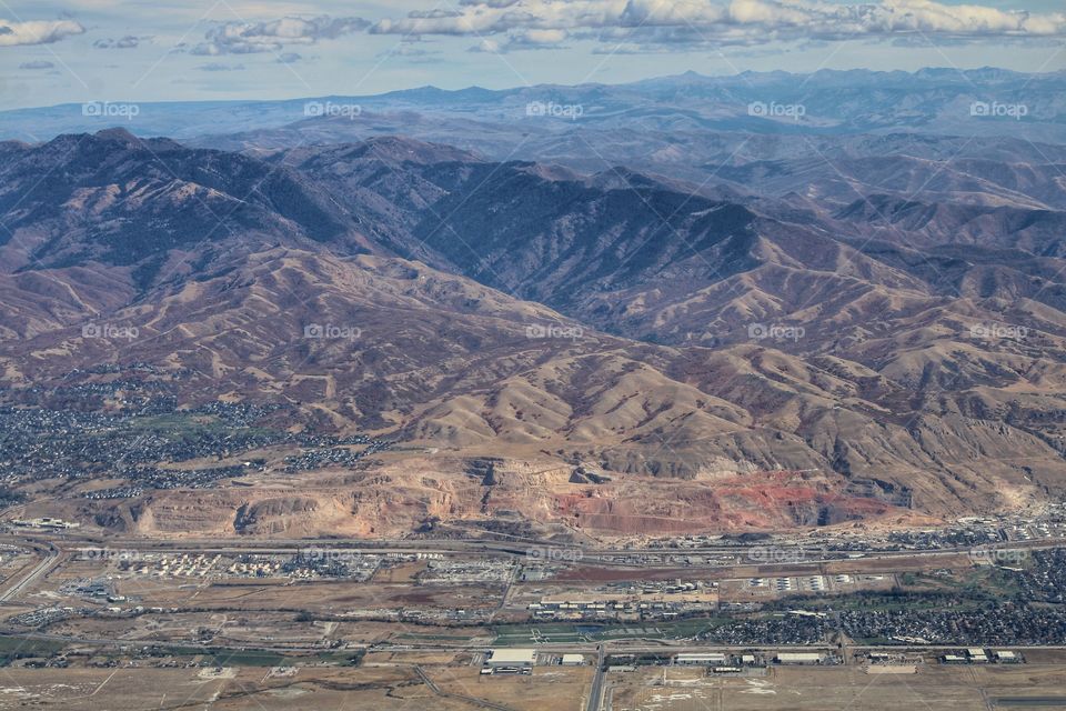 view of Utah from above - from the airplane