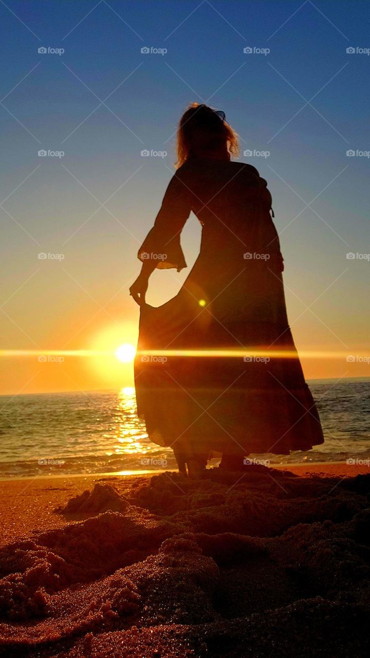 woman in sunset