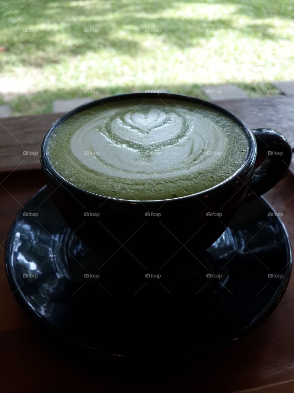 japanese greentea latte .. art