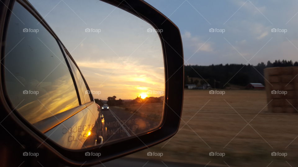 sunset In mirror